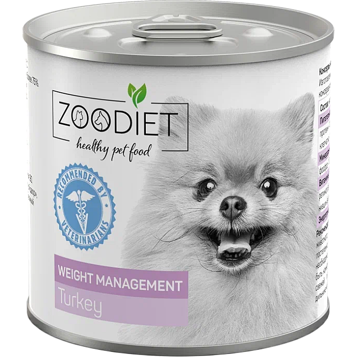 Лечебные консервы для собак ZOODIET Weight Management Turkey Индейка при склонности к ожирению 240г