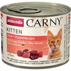 Консервы для котят ANIMONDA CARNY KITTEN беззерновые с говядиной и сердцем индейки 200г
