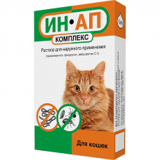 ИН-АП комплекс против эктопаразитов и эндопаразитов для кошек 1 мл