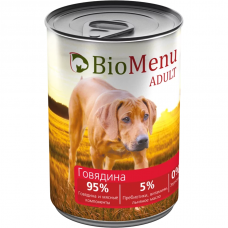 Консервы для взрослых собак BIOMENU ADULT беззерновые с Говядиной 410г
