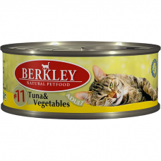 Консервы для взрослых кошек BERKLEY ADULT №11 беззерновые с тунцом и овощами