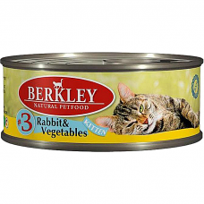 Консервы для котят BERKLEY KITTEN №3 беззерновые с кроликом и овощами 100г