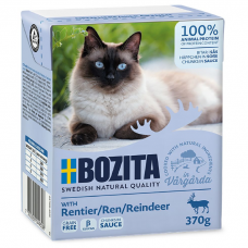 Влажный корм для кошек всех возрастов BOZITA REINDEER беззерновой с мясом оленя в желе 370г