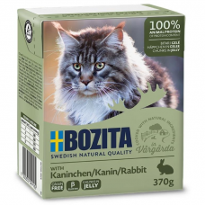 Влажный корм для кошек всех возрастов BOZITA RABBIT беззерновой c кроликом в желе 370г