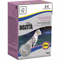 Консервы для кошек с чувствительной кожей и шерстью BOZITA FUNKTION кусочки лосося в желе 190 г