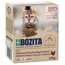 Влажный корм для кошек всех возрастов BOZITA CHICKEN & TURKEY беззерновой с курицей и индейкой  в желе 370г