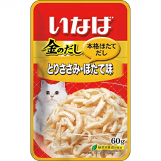 Консервы для кошек INABA KINNODASHI Куриное филе со вкусом морского гребешка пауч 60 г