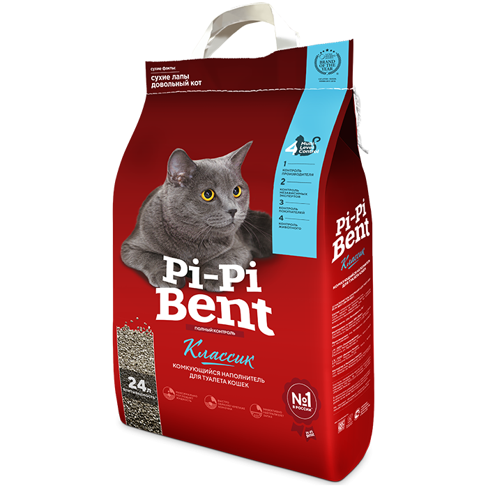 Фото - Наполнитель для туалета кошек PI-PI BENT КЛАССИК бентонитовый комкующийся 10 кг