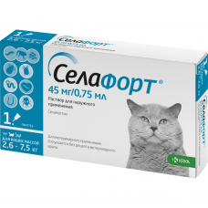 СЕЛАФОРТ капли от внешних и внутренних паразитов для кошек 2.6-7.5 кг